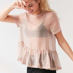 Urban Outfitters Sheer Peplum Top